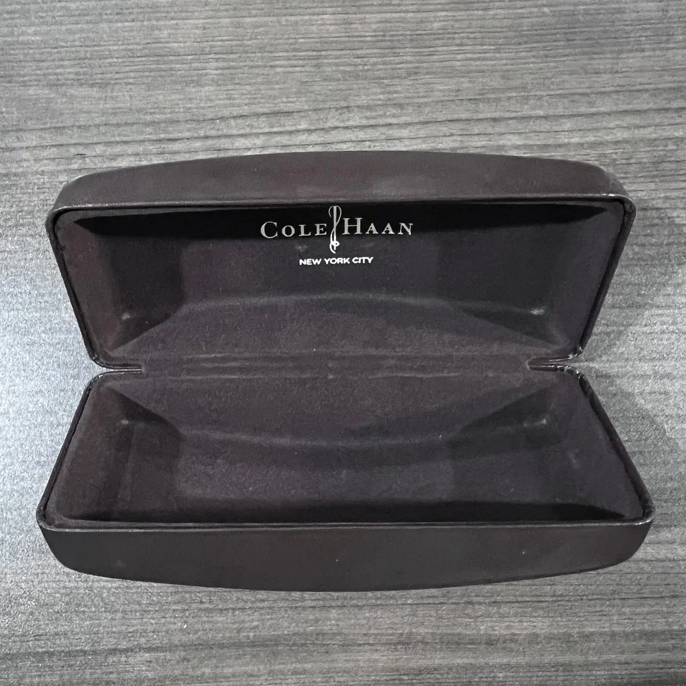 Cole Haan Dark‎ Brown Hardshell Eyeglasses Sunglasses Case New York City Logo